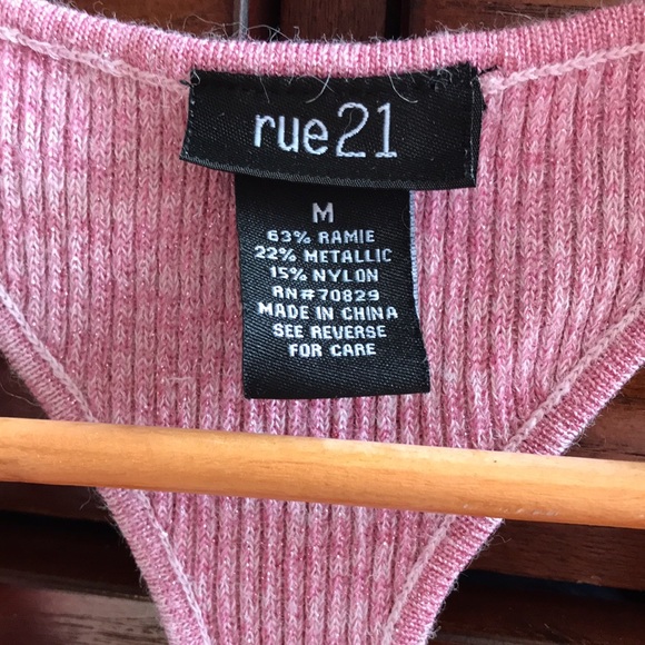 Rue21 Pink Sparkle Racerback Stretch Knit Tank, Size Medium - Picture 4 of 6